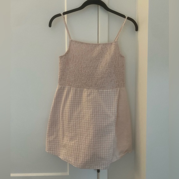 Urban Outfitters Smocked Gingham Skort Romper - Picture 7 of 9
